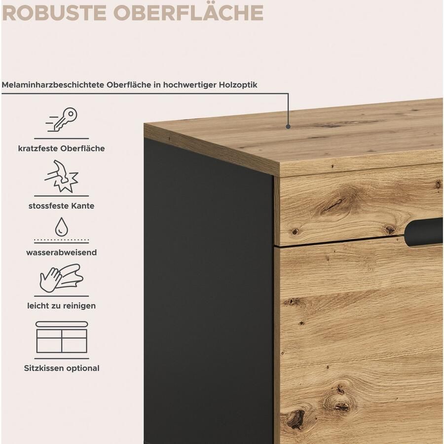 INOSIGN Halmeubelset Rehat garderobekombinatie breedte 255 cm 6-delige hal garderobe set met veel opbergruimte hal meubels (6 stuks)
