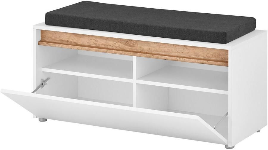 INOSIGN Halmeubelset GIRON CiTY moderne garderobe complete set met veel opbergruimte bevat commode spiegel paneel & schoenenbank + zitkussen 190 cm breed (complete set 4-delig) - Foto 14