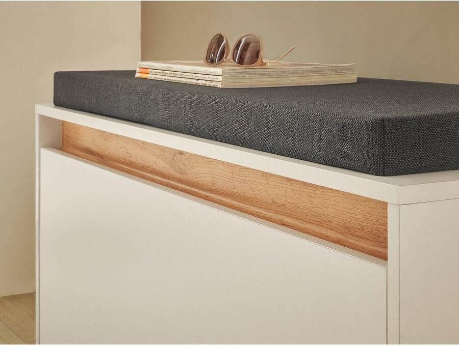 INOSIGN Halmeubelset GIRON CiTY moderne garderobe complete set met veel opbergruimte bevat commode spiegel paneel & schoenenbank + zitkussen 190 cm breed (complete set 4-delig) - Foto 9