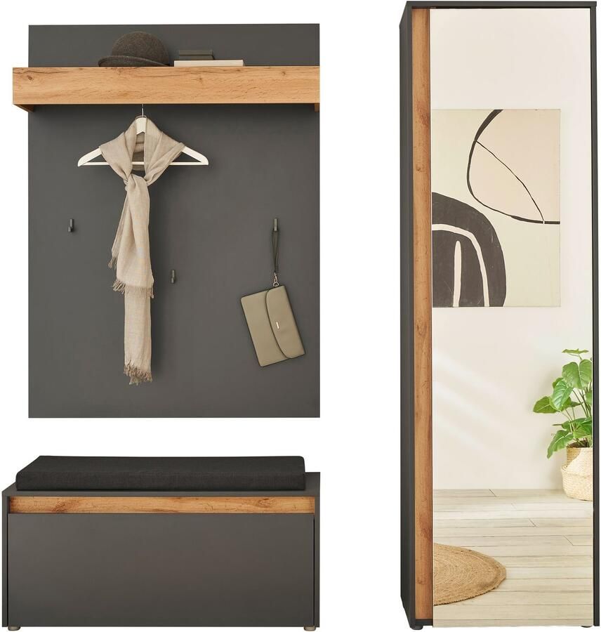 INOSIGN Halmeubelset GIRON CiTY moderne garderobe complete set met veel opbergruimte (complete set 3 stuks) - Foto 12