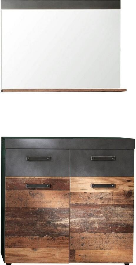 INOSIGN Halmeubelset Ilana Garderobemeubels in moderne industriële stijl met antiekgekleurde handgrepen (set 2-delig) - Foto 9