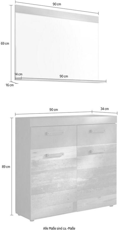 INOSIGN Halmeubelset Ilana Garderobemeubels in moderne industriële stijl met antiekgekleurde handgrepen (set 2-delig) - Foto 8