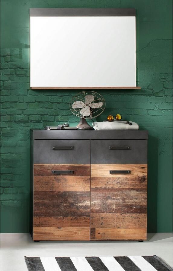 INOSIGN Halmeubelset Ilana Garderobemeubels in moderne industriële stijl met antiekgekleurde handgrepen (set 2-delig) - Foto 6