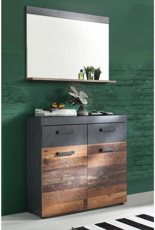 INOSIGN Halmeubelset Ilana Garderobemeubels in moderne industriële stijl met antiekgekleurde handgrepen (set 2-delig) - Foto 2