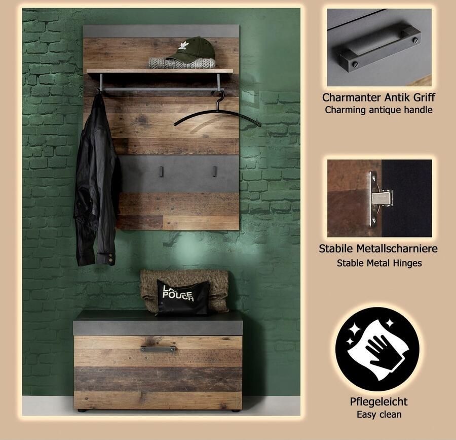 INOSIGN Halmeubelset Ilana moderne industriële stijl (set 2-delig) - Foto 3