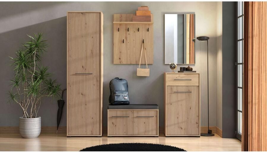 INOSIGN Halmeubelset Umbria halmeubelen dielenmeubelen breedte 175 cm in grijs eik (complete set 5-delig) - Foto 6