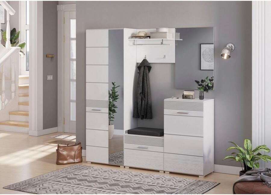 INOSIGN Halmeubelset Malmö Breedte 115 cm MDF Front met groeffrezing 3-delig bestaande uit: (3-delig) - Foto 5
