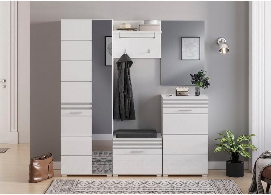 INOSIGN Halmeubelset Malmö Breedte 115 cm MDF Front met groeffrezing 3-delig bestaande uit: (3-delig) - Foto 5