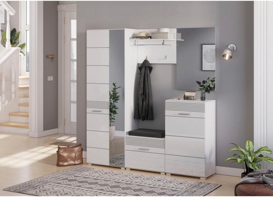 INOSIGN Halmeubelset Malmö Breedte 115 cm MDF Front met groeffrezing 4-delig bestaande uit: (4-delig) - Foto 6
