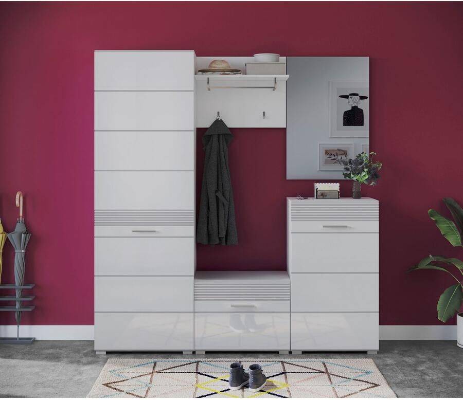 INOSIGN Halmeubelset Malmö Breedte 170 cm MDF Front met groeffrezing 5-delig bestaande uit: (5 stuks) - Foto 2