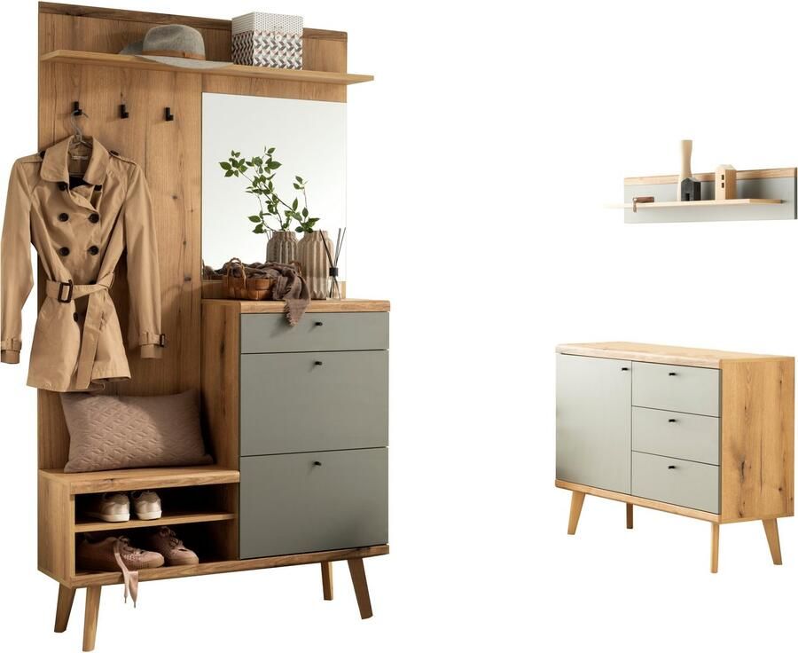 INOSIGN Halmeubelset Mavas Garderobe met opbergruimte Garderobekast in Scandic Design (set 3-delig) - Foto 8