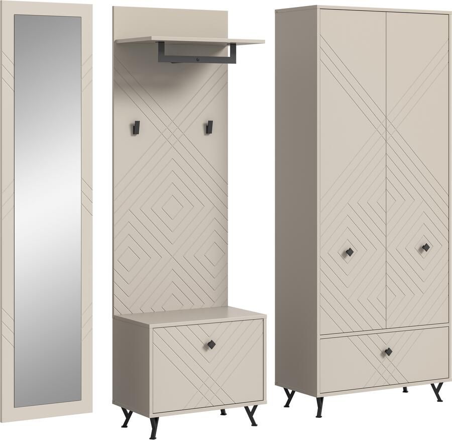 INOSIGN Halmeubelset Mento 4-delig ornamentfrezing in de front bestaande uit: (set 4-delig) - Foto 6