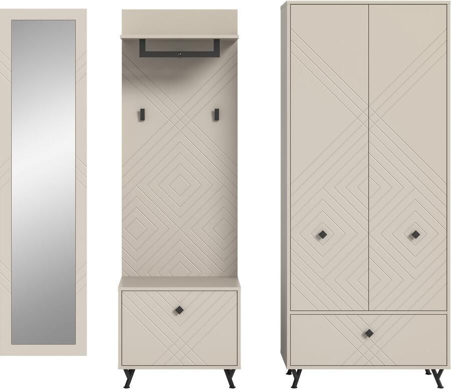 INOSIGN Halmeubelset Mento 4-delig ornamentfrezing in de front bestaande uit: (set 4-delig) - Foto 2