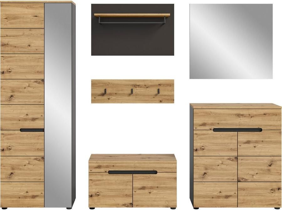 INOSIGN Halmeubelset Rehat garderobekombinatie breedte 255 cm 6-delige hal garderobe set met veel opbergruimte hal meubels (6 stuks) - Foto 9