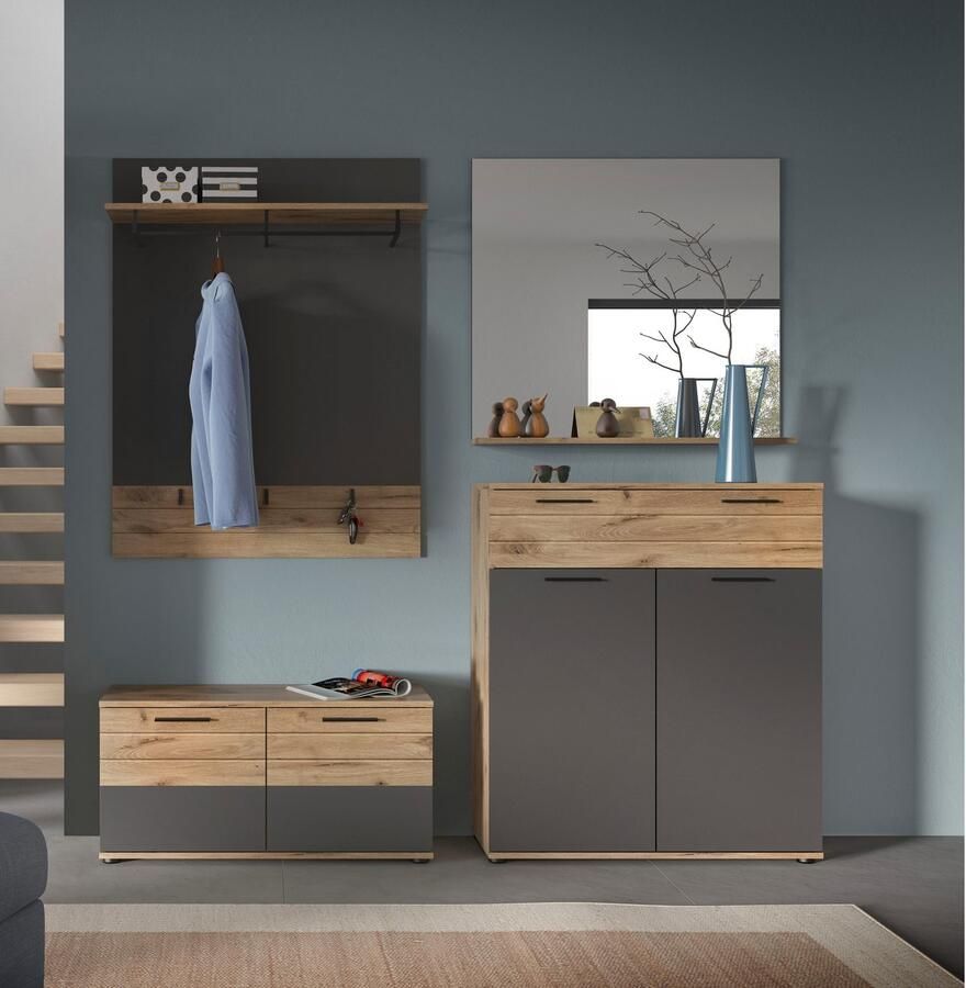 INOSIGN Halmeubelset Riga Breedte 195 cm hoogwaardige groeffrezing 4-delig bestaande uit: (set 4-delig) - Foto 2