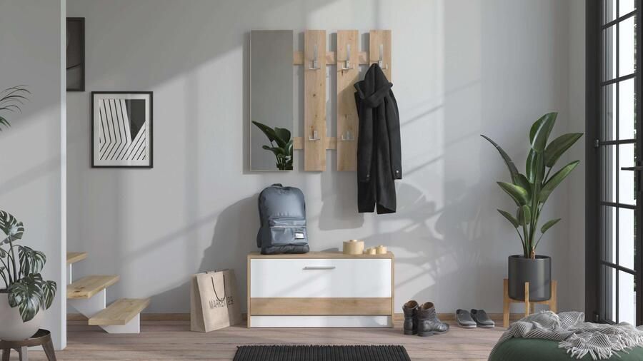 INOSIGN Halmeubelset Rimini Set 2-delig bestaande uit een garderobepaneel en schoenenkast (2-delig) - Foto 4