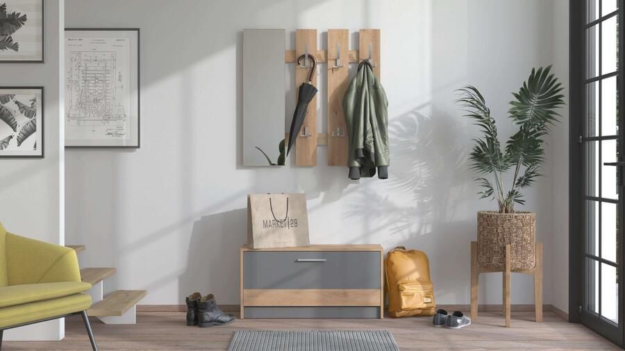 INOSIGN Halmeubelset Rimini Set 2-delig bestaande uit een garderobepaneel en schoenenkast (2-delig) - Foto 4