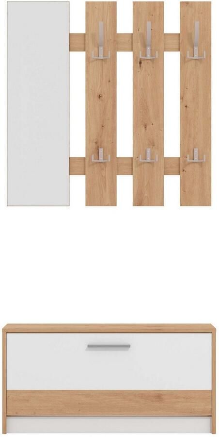 INOSIGN Halmeubelset Rimini Set 2-delig bestaande uit een garderobepaneel en schoenenkast (2-delig) - Foto 2