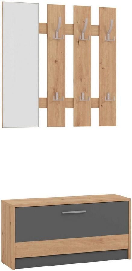 INOSIGN Halmeubelset Rimini Set 2-delig bestaande uit een garderobepaneel en schoenenkast (2-delig) - Foto 3