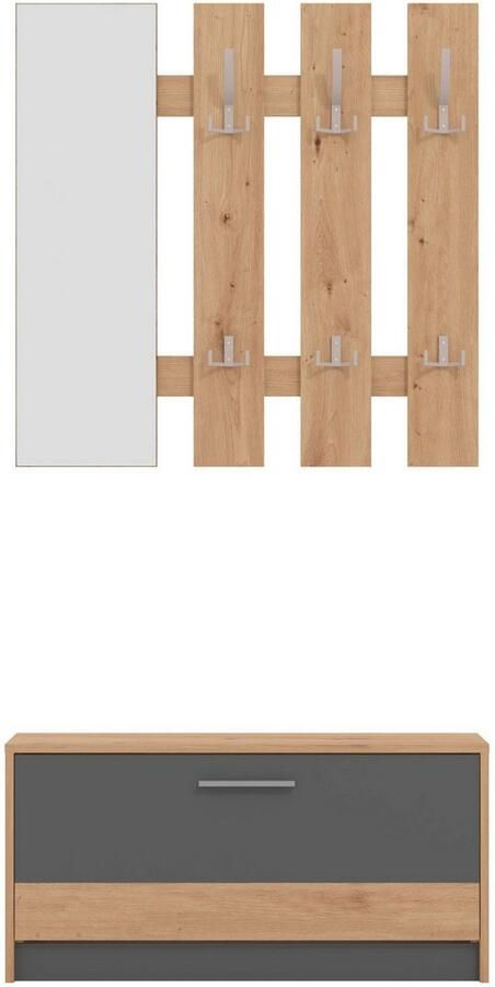 INOSIGN Halmeubelset Rimini Set 2-delig bestaande uit een garderobepaneel en schoenenkast (2-delig) - Foto 2