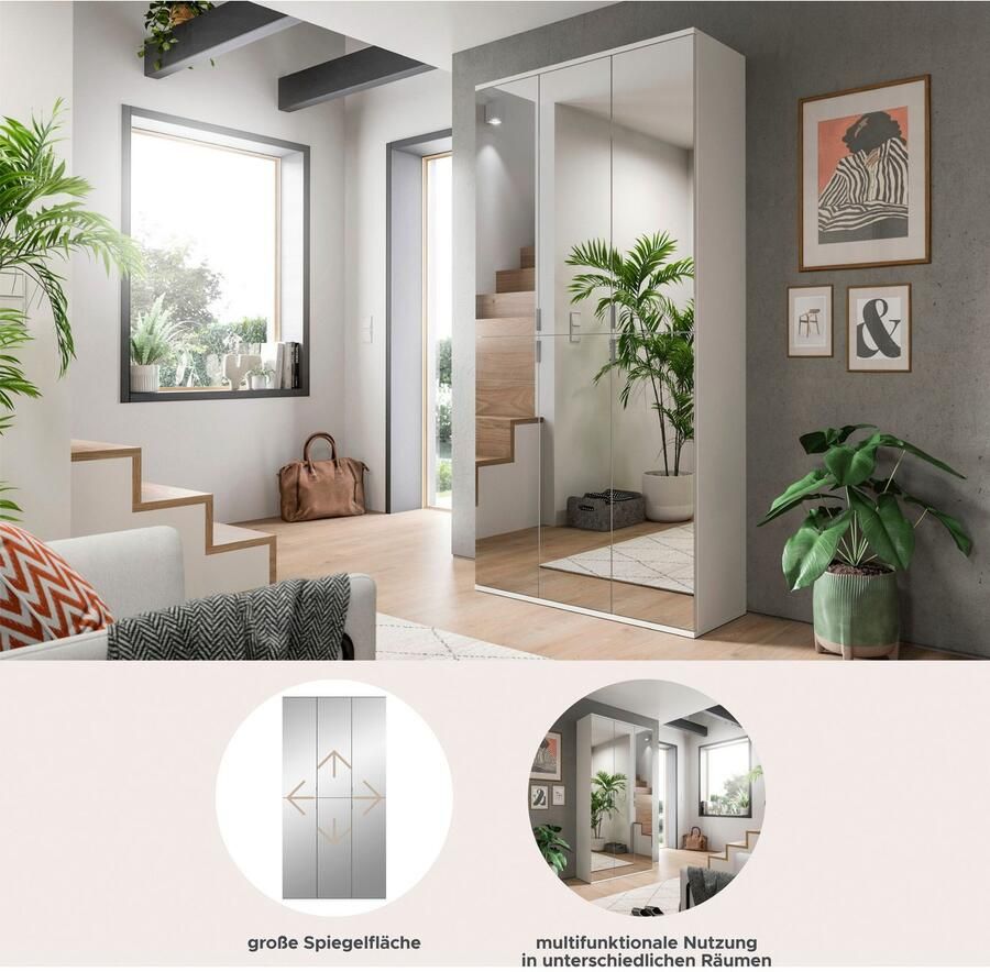 INOSIGN Halmeubelset Trondheim 91 cm bestaande uit 2 Kasten 6 Spiegelduren 15 Vakken (set 2-delig) - Foto 5