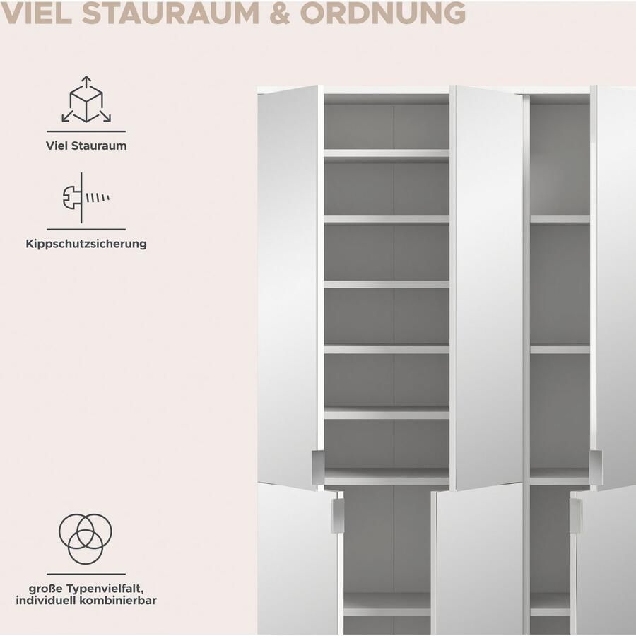 INOSIGN Halmeubelset Trondheim 91 cm bestaande uit 2 Kasten 6 Spiegelduren 15 Vakken (set 2-delig) - Foto 3