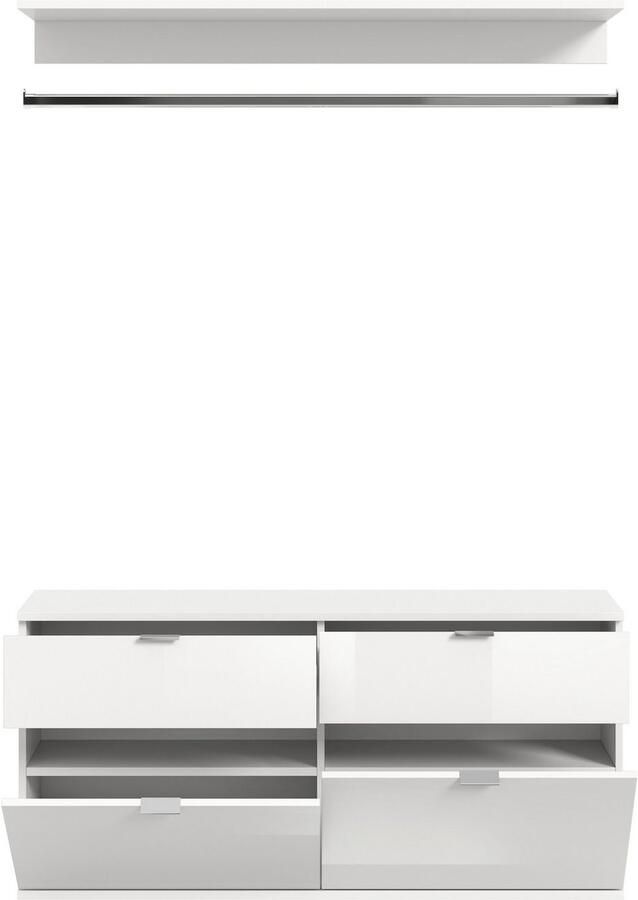 INOSIGN Halmeubelset Trondheim Breedte 121 cm bestaande uit Commode Kledingstang & Plank (3-delig) - Foto 5