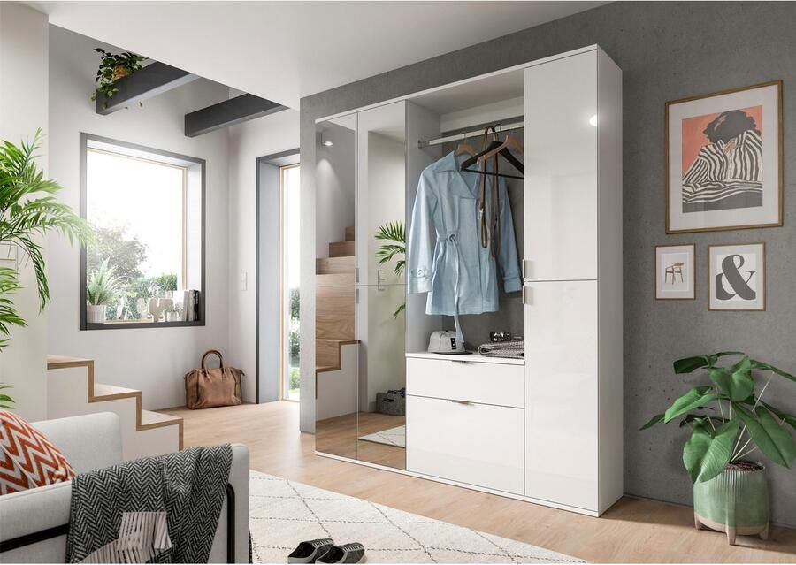 INOSIGN Halmeubelset Trondheim Breedte 152 cm 5-delig bestaande uit: 2x garderobekast 1 commode 1 kledingstang 1 legplank (set 4 stuks) - Foto 11