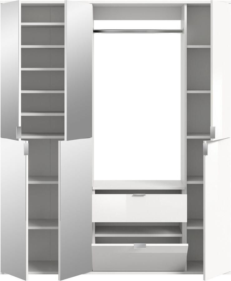 INOSIGN Halmeubelset Trondheim Breedte 152 cm 5-delig bestaande uit: 2x garderobekast 1 commode 1 kledingstang 1 legplank (set 4 stuks) - Foto 9