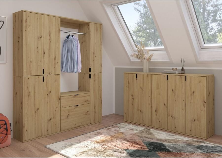 INOSIGN Kast Trondheim Breedte 30 cm 1 Deur 3 Planken 4 Vakken Deurdrager verwisselbaar garderobecommode schoenenkast schoenencommode - Foto 2