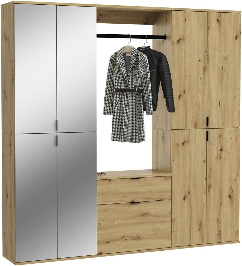 INOSIGN Halmeubelset Trondheim Breedte 183 cm 5-delig bestaande uit: 2x garderobekast 1 commode 1 kledingstang 1 legplank (set 4-delig) - Foto 12