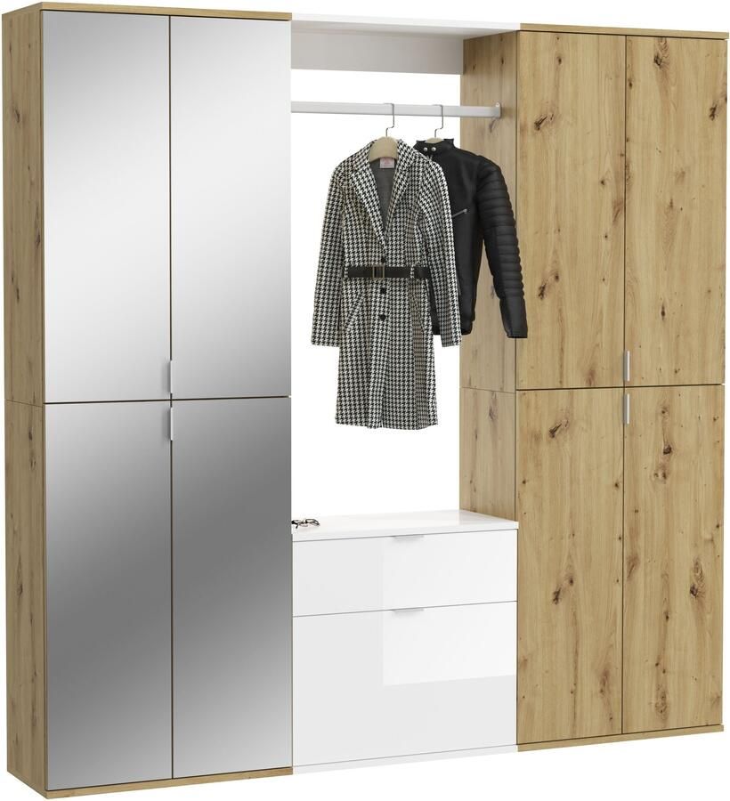 INOSIGN Halmeubelset Trondheim Breedte 183 cm 5-delig bestaande uit: 2x garderobekast 1 commode 1 kledingstang 1 legplank (set 4-delig) - Foto 7