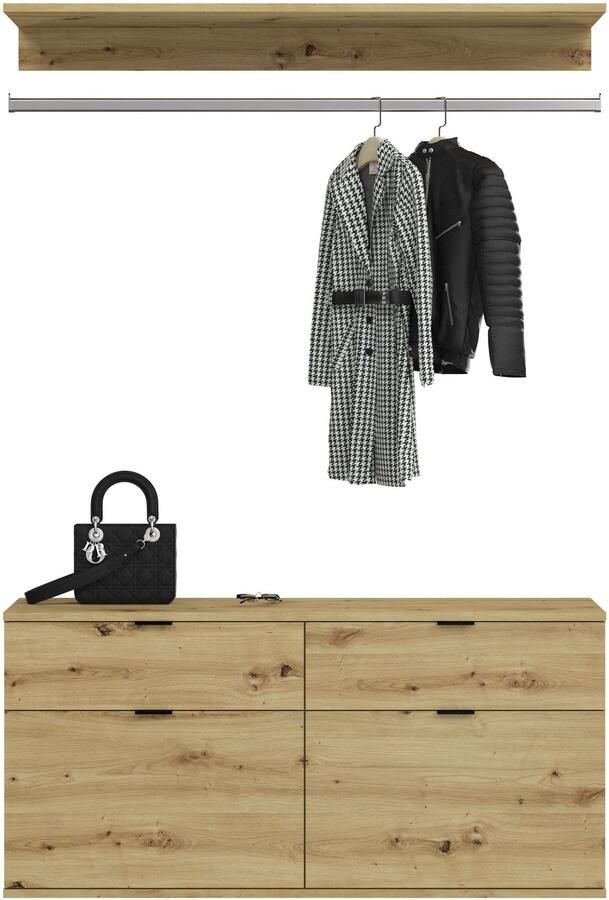 INOSIGN Halmeubelset Trondheim Breedte 212 cm 5-delig bestaande uit: 2x garderobekast 1 commode 1 kledingstang 1 legplank (set 4-delig) - Foto 3