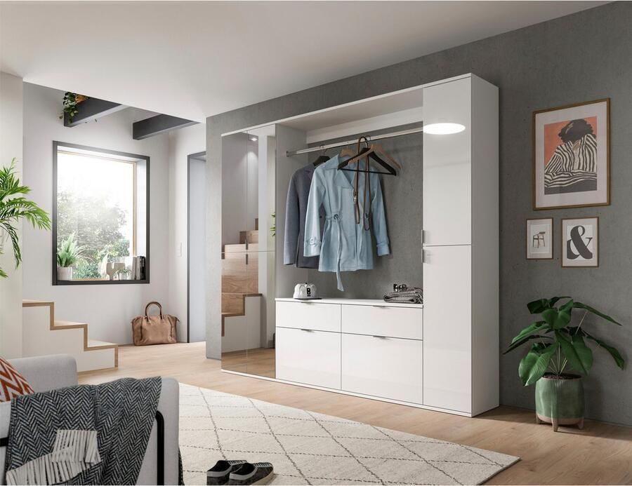 INOSIGN Halmeubelset Trondheim Breedte 212 cm 5-delig bestaande uit: 2x garderobekast 1 commode 1 kledingstang 1 legplank (set 4-delig) - Foto 11