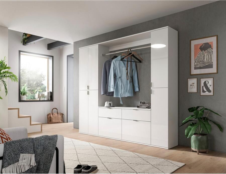 INOSIGN Halmeubelset Trondheim Breedte 212 cm 5-delig bestaande uit: 2x garderobekast 1 commode 1 kledingstang 1 legplank (set 4-delig) - Foto 11