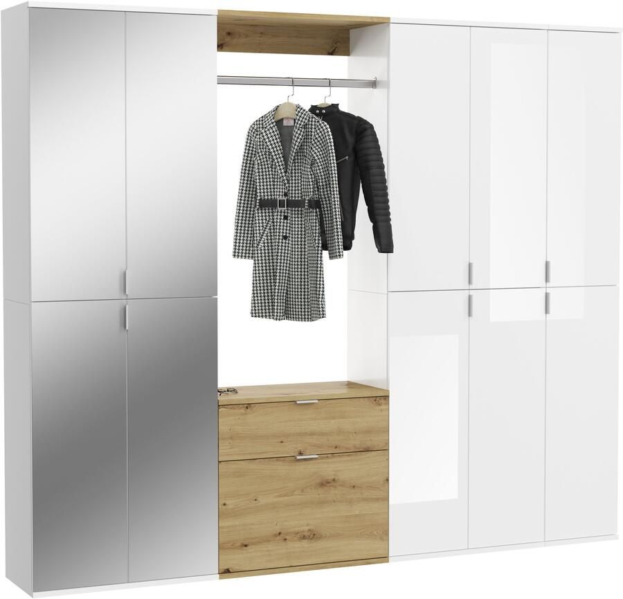 INOSIGN Halmeubelset Trondheim Breedte 213 cm 6-delig bestaande uit: 3x garderobekast 1 commode 1 kledingstang 1 legplank (set 5 stuks) - Foto 9