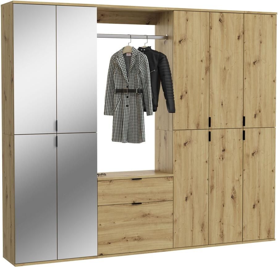 INOSIGN Halmeubelset Trondheim Breedte 213 cm 6-delig bestaande uit: 3x garderobekast 1 commode 1 kledingstang 1 legplank (set 5 stuks) - Foto 12