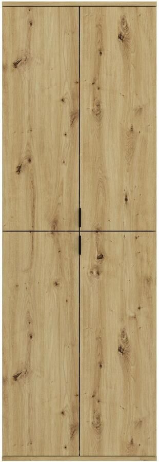 INOSIGN Multifunctionele kast Trondheim Hoogte 193 cm 4 Deuren 9 Vakken 7 Planken incl. uitschuifbare kledingstang garderobekast kledingkast - Foto 8