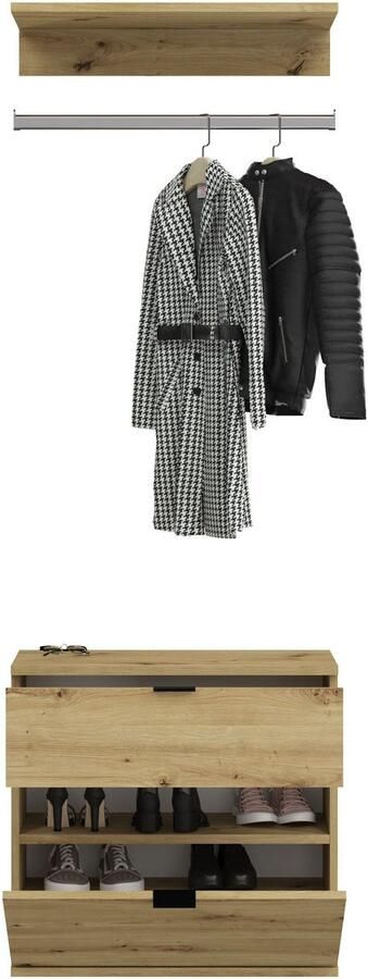 INOSIGN Halmeubelset Trondheim Breedte 213 cm 6-delig bestaande uit: 3x garderobekast 1 commode 1 kledingstang 1 legplank (set 5 stuks) - Foto 2