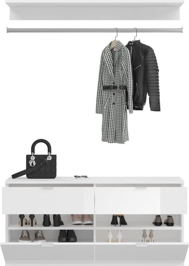 INOSIGN Halmeubelset Trondheim Breedte 243 cm 5-delig bestaande uit: 2x garderobekast 1 commode 1 kledingstang 1 legplank (set 4 stuks) - Foto 2