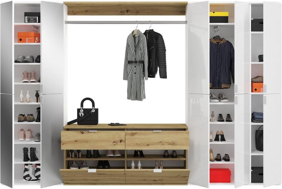 INOSIGN Halmeubelset Trondheim Breedte 273 cm 6-delig bestaande uit: 3x garderobekast 1 commode 1 kledingstang 1 legplank (set 5 stuks) - Foto 2