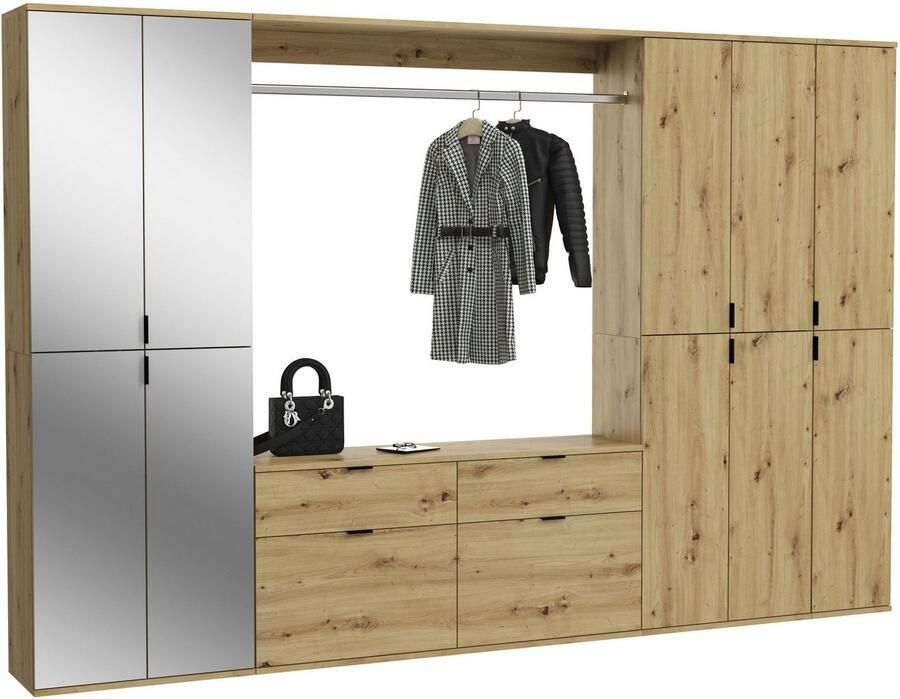 INOSIGN Halmeubelset Trondheim Breedte 273 cm 6-delig bestaande uit: 3x garderobekast 1 commode 1 kledingstang 1 legplank (set 5 stuks)