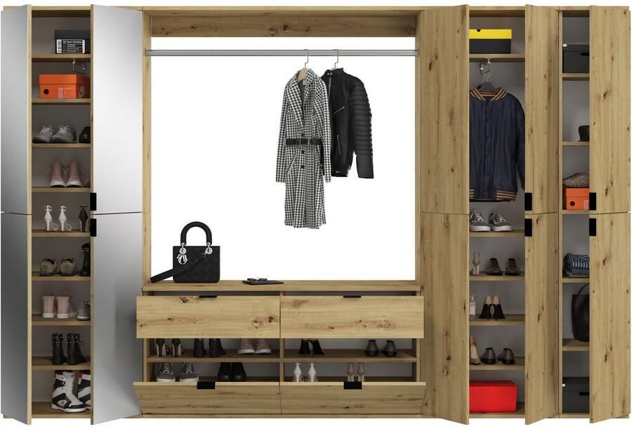 INOSIGN Halmeubelset Trondheim Breedte 273 cm 6-delig bestaande uit: 3x garderobekast 1 commode 1 kledingstang 1 legplank (set 5 stuks) - Foto 8