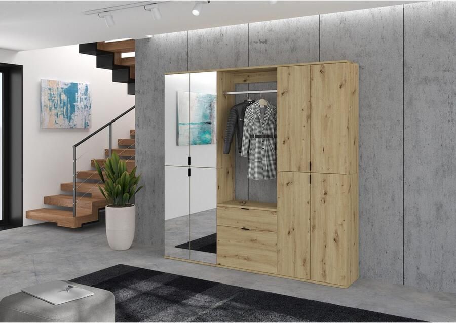 INOSIGN Halmeubelset Trondheim Breedte 61 cm bestaande uit Commode Kledingstang & Plank (3-delig) - Foto 8