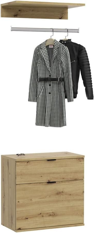 INOSIGN Halmeubelset Trondheim Breedte 61 cm bestaande uit Commode Kledingstang & Plank (3-delig) - Foto 7