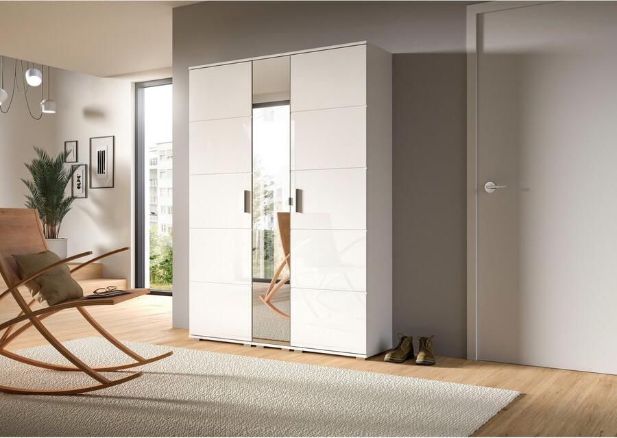 INOSIGN Halmeubelset Valge Breedte 140 cm 4-delig Set bestaande uit: Garderobekast spiegelkast zitbank en garderobe paneel (4 stuks) - Foto 4