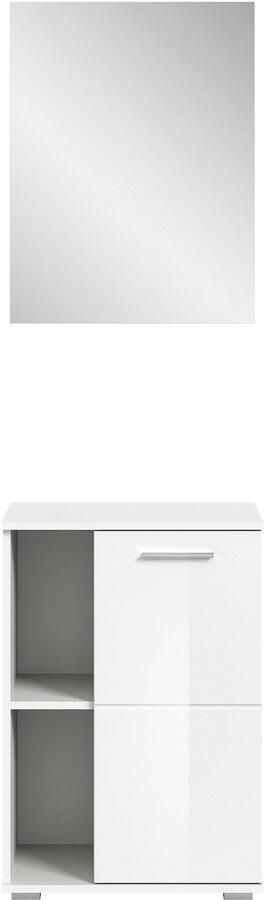 INOSIGN Halmeubelset Valge Breedte 55 cm 2-delig Set bestaande uit: Schoenenkast en Spiegel (2 stuks) - Foto 6