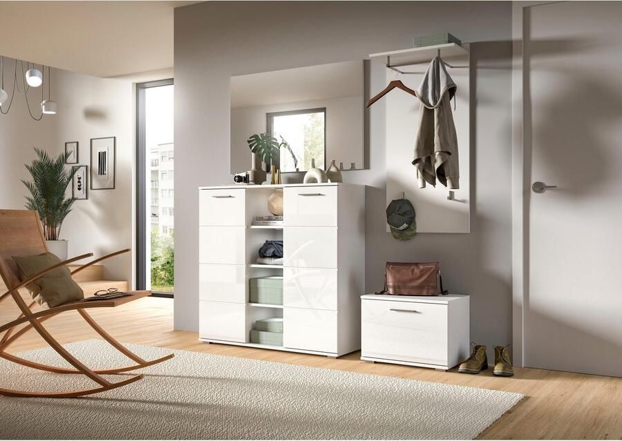 INOSIGN Halmeubelset Valge Breedte 55 cm 2-delig Set bestaande uit: Zitbank & Garderobe paneel (2 stuks) - Foto 3