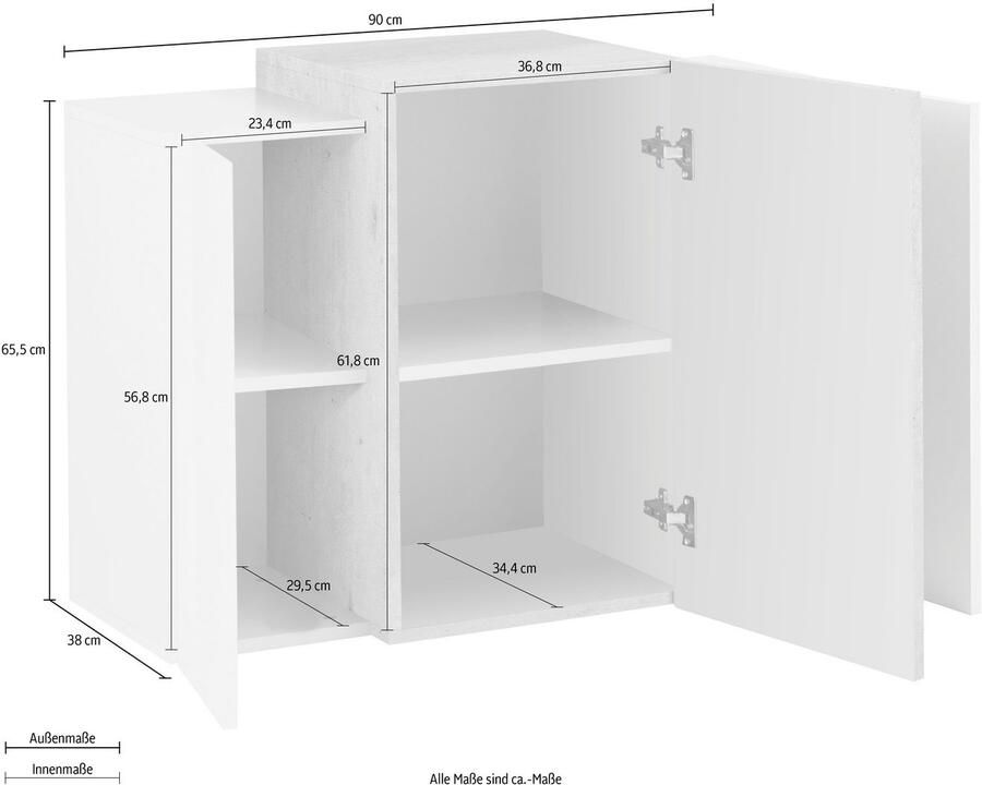 INOSIGN Hangende vitrinekast Coro hangkast bovenkast hangrek greeploos dubbele diepte - Foto 2