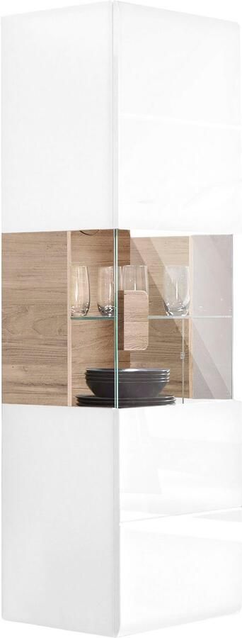 INOSIGN Hangende vitrinekast Toledo hoogte 159 cm trendy glazen vitrine met decoratieve MDF-front Vitrine met glazen front zonder verlichting veel opbergruimte hoogglans - Foto 3